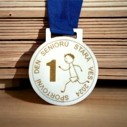 Dřevěná medaile 1.-3. místo, výroba od 3 ks
